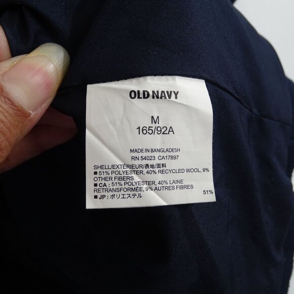 Old Navy Women Navy Blue Peacoat Double Breasted Coat Size M Wool Blend Classic - Picture 7 of 9